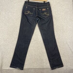 Roberto Cavalli Bootcut Jeans Womens 32 Dark Wash Embroidered Pockets Western